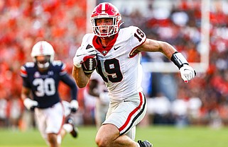 University of Georgia photo / Former Georgia tight end Brock Bowers was the 13th overall pick of the NFL draft Thursday night in Detroit, going 13th to the Las Vegas Raiders.